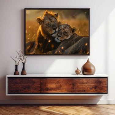 Lion and Lioness Canvas Painting
